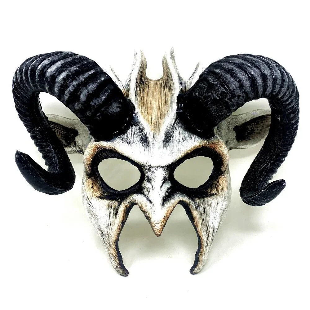 Krampus Ram Goat Demon with Horns Devil Halloween Masquerade Masks Party Mask